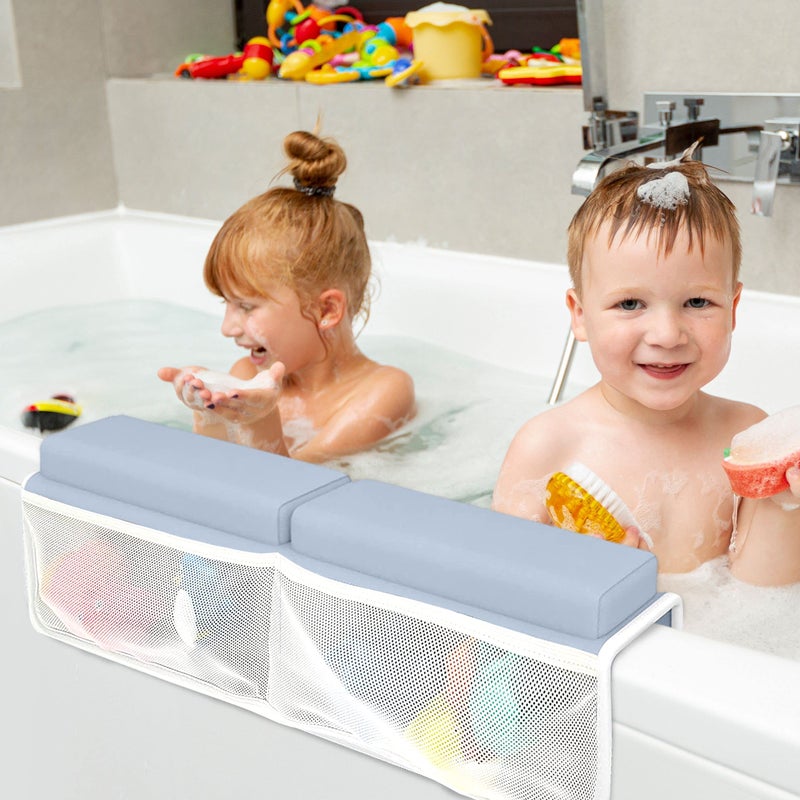 Bahoki Essentials Bath Kneeler Set - Bathtub Kneeling and Elbow Rest Pad - Thick Memory Foam Arm and Knee Support While Bathing Newborn Babies or Toddler - with Mesh Organizer for Baby's Toys - Image 3